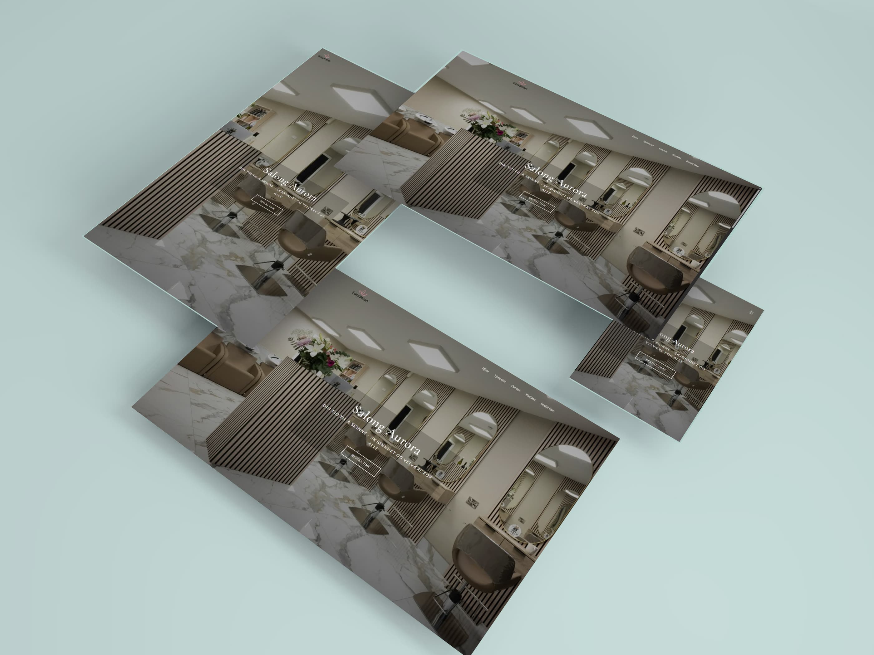 Flere visninger av profesjonelle nettsider laget med EasyPages