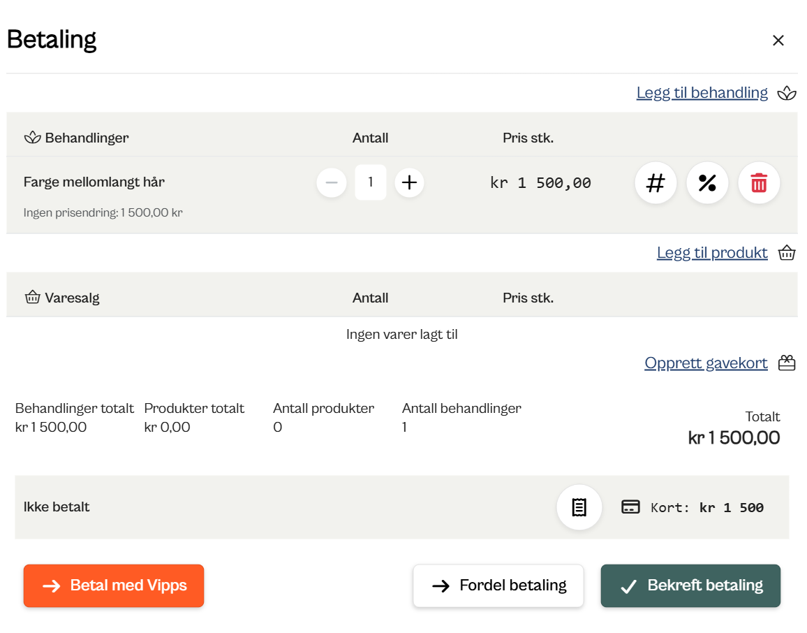 Vipps-betaling i EasySalon